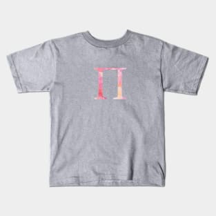 Pink Pi Watercolor Letter Kids T-Shirt